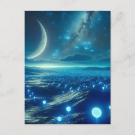 Postal Planeta alienígena y LIfeforms alienígenas en azul