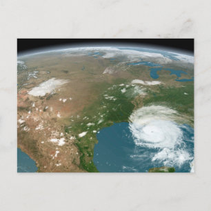 Postal Planeta Panorámico Tierra Y Estados Unidos.
