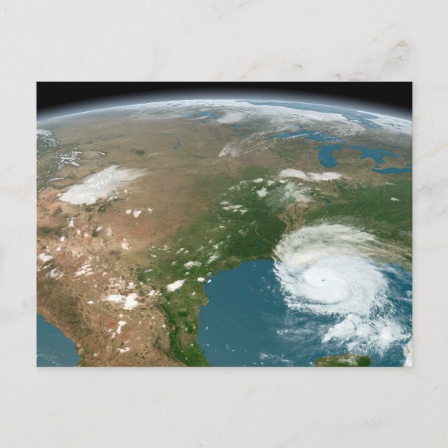 Postal Planeta Panorámico Tierra Y Estados Unidos. (Anverso)