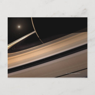 Postal Planeta Saturno en el sistema solar, cerca 3
