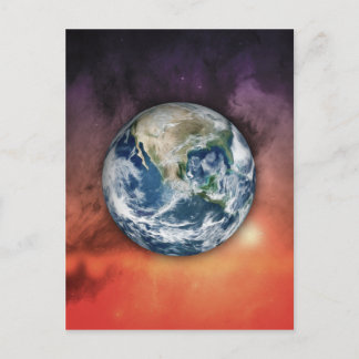 Postal Planeta Tierra En El Espacio