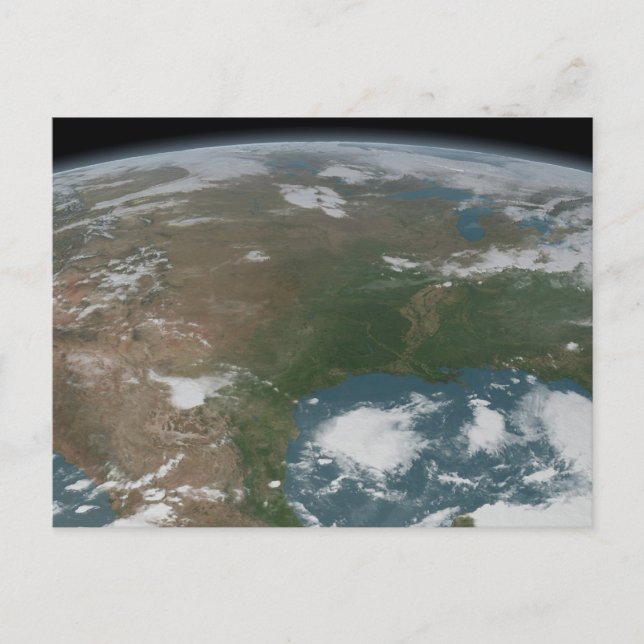 Postal Planeta Tierra Panorámico Y Los Estados Unidos. 2 (Anverso)