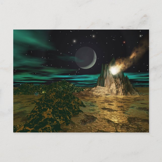 Postal Planeta Volcán Mundo (Anverso)