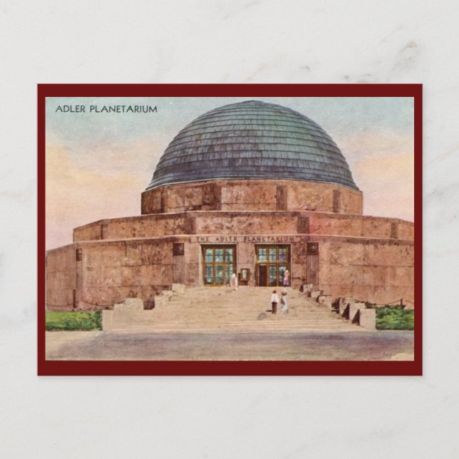 Postal Planetario Adler, Chicago 1933 Vintage (Anverso)