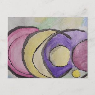 Postal Planetas Abstract Art Postcard