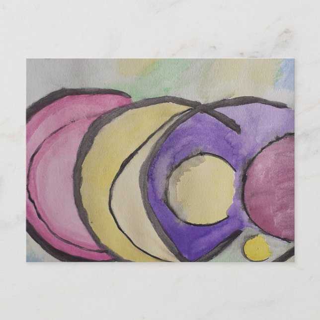 Postal Planetas Abstract Art Postcard (Anverso)