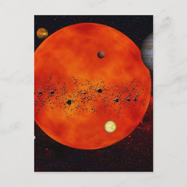 Postal Planetas astronómicos espacio del sistema solar (Anverso)