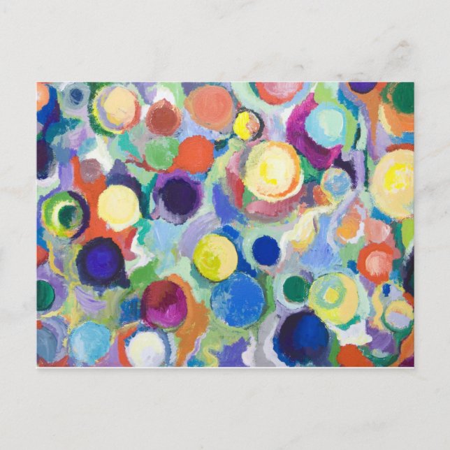 Postal Planetas coloridos (expresionismo abstracto) (Anverso)