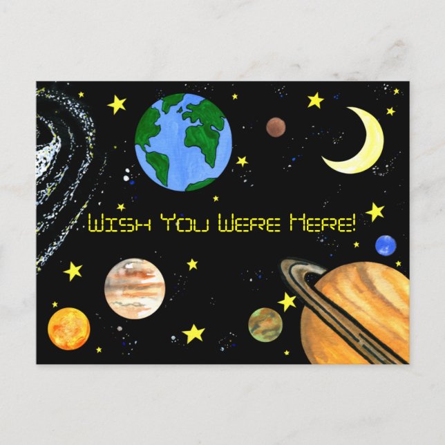 Postal Planetas felices y espacio (Anverso)