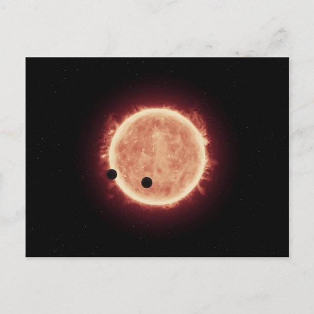 Postal Planetas transitando estrella enana roja en Trappi (Anverso)