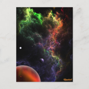 Postal Planetoides En El Arte Espacial Del Grupo Nebulosa