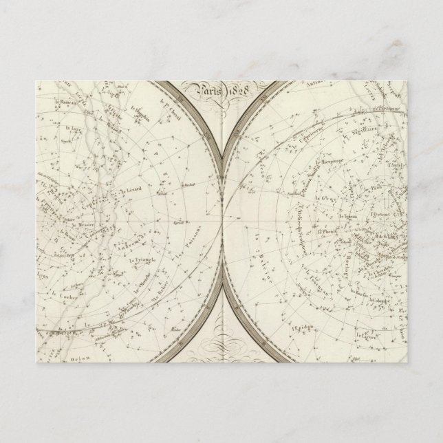 Postal Planisferes celestes - Celestiales (Anverso)