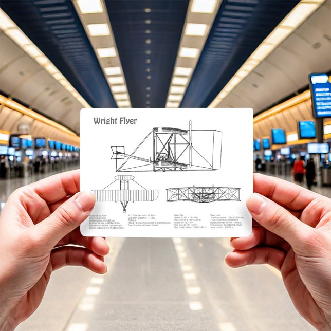 Postal Planos de dibujo del blueprint del avión Wright Fl (Subido por el creador)