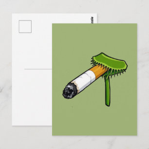 Postal Planta carnívora con cigarro