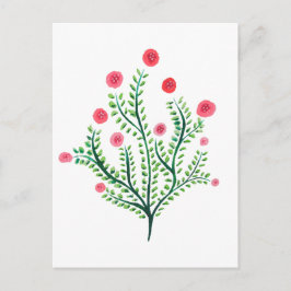 Postal Planta de acuarela de Bonito floral de primavera m
