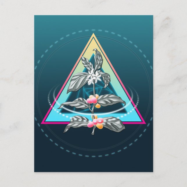 Postal planta de café cosmico (Anverso)