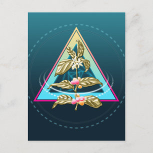 Postal planta de café dorado