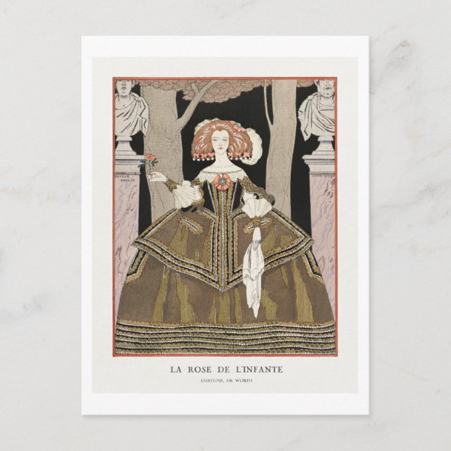 Postal Planta de moda Art Déco de la noche de Barbier (Anverso)