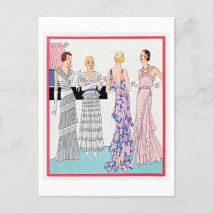 Postal Planta de moda de los años 1920 para vestidos noct