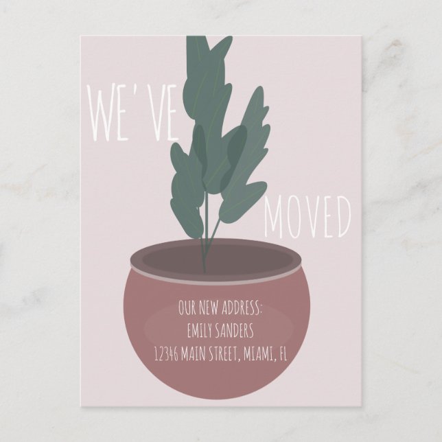Postal Planta en maceta de dirección de nueva casa modern (Anverso)