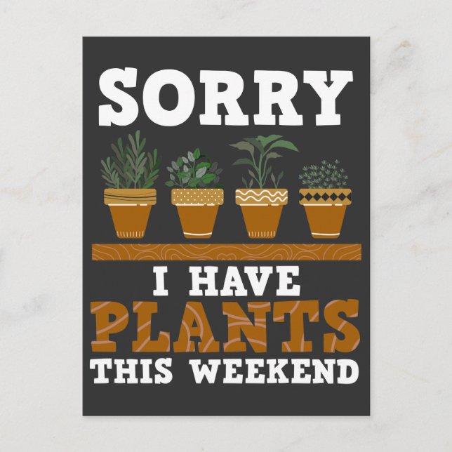 Postal Planta Lover Funny Weekend Forecast Gardening (Anverso)
