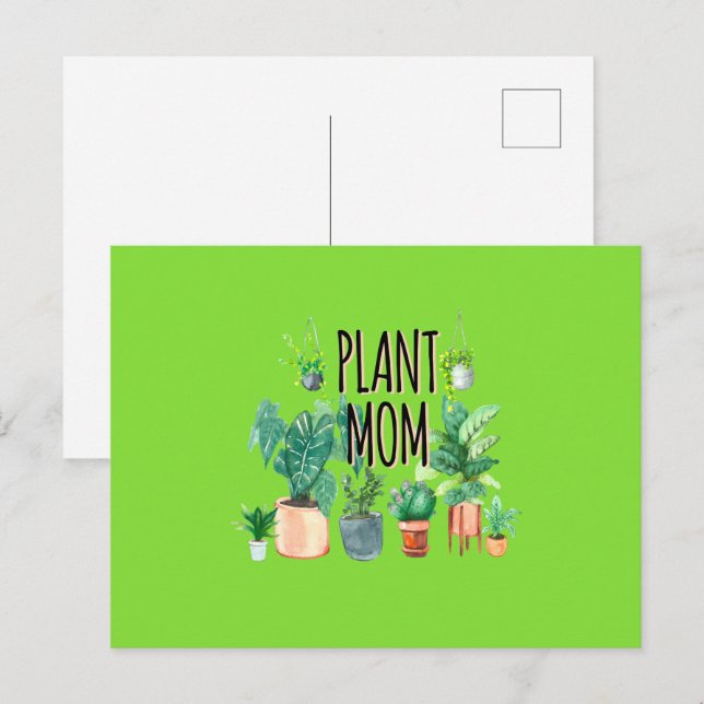 Postal Planta Mamá -Jardinería, Regalo De Plantador Para  (Anverso / Reverso)
