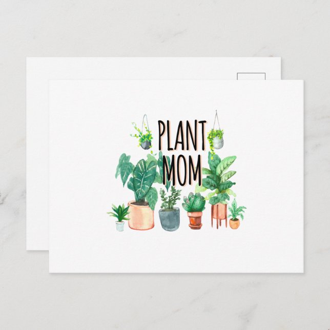 Postal Planta Mamá -Jardinería, Regalo De Plantador Para  (Anverso / Reverso)