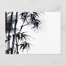 Postal Planta minimalista japonesa de bambú.