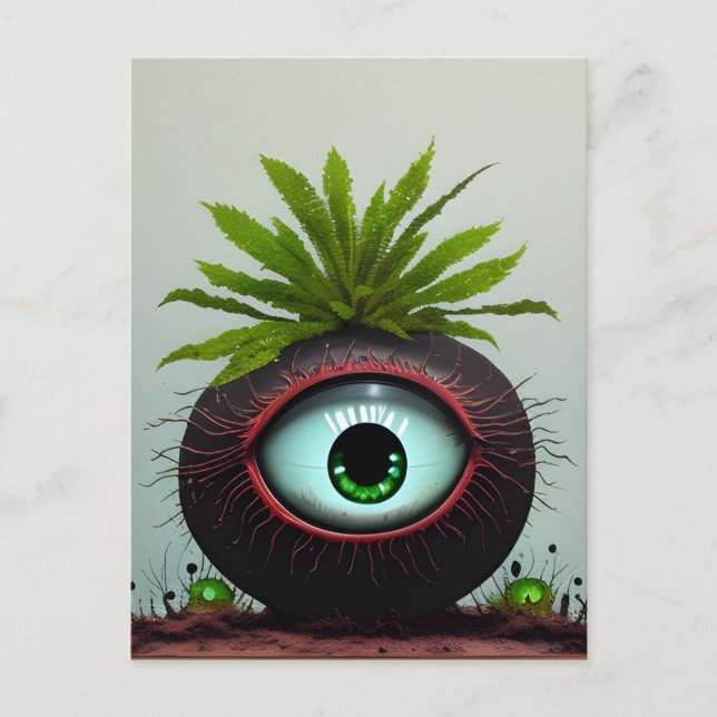 Postal Planta Sci-fi Con Ojo (Anverso)