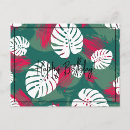 Postal Planta tropical feliz cumpleaños