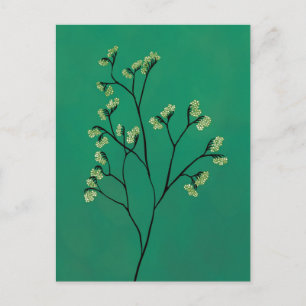 Postal Planta verde primavera arte botánico Minimalista