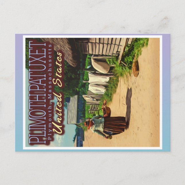 POSTAL PLANTACIÓN DE PLIMOTH - PATUXET DE PLIMOTH - EE. U (Anverso)