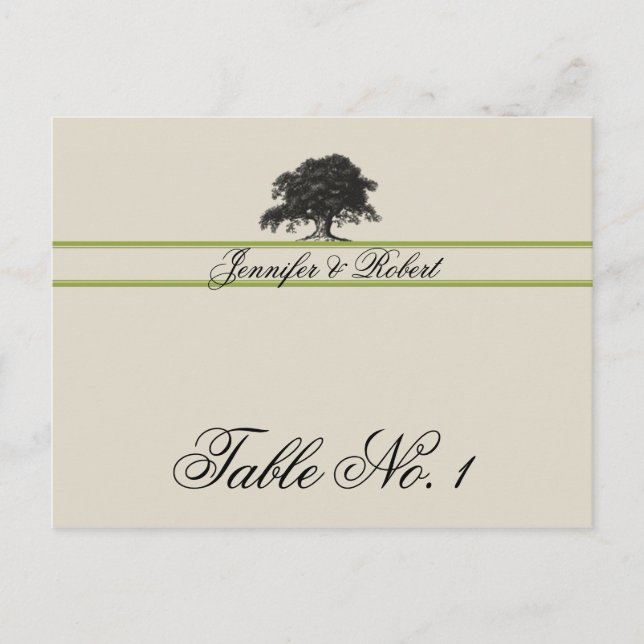 Postal Plantación de roble en número de tabla verde (Anverso)