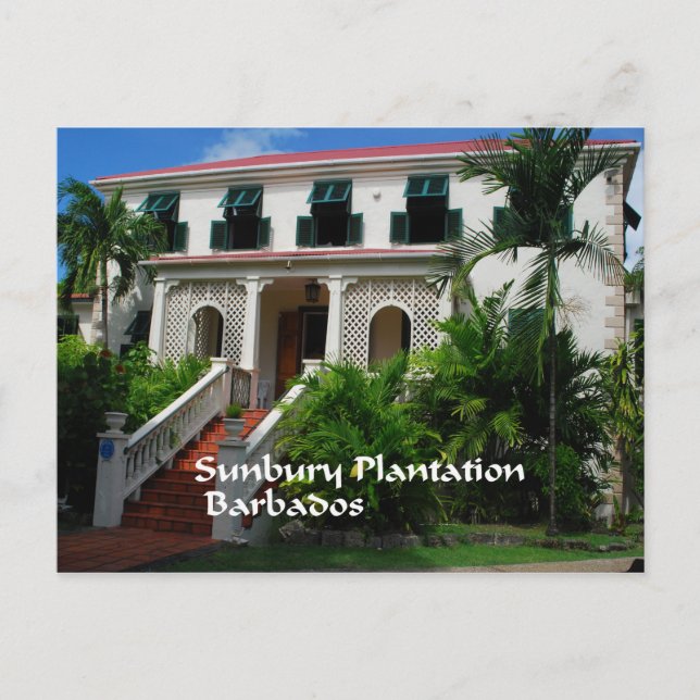 Postal Plantación de Sunbury en Barbados (Anverso)