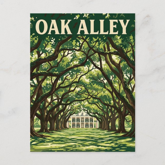 Postal Plantación Oak Alley (Anverso)