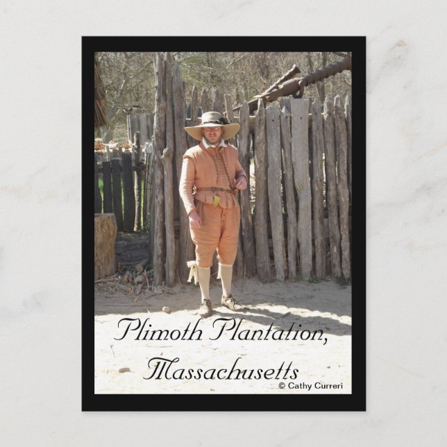 Postal Plantación Plimoth, Massachusetts (Anverso)