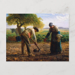 Postal Plantadores de papa de Jean-François Millet (1861)