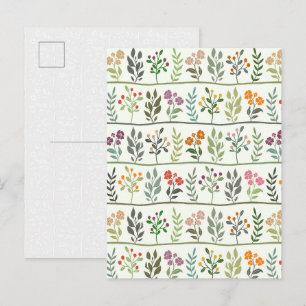 Postal Plantas Coloridas del Herbario Botánico
