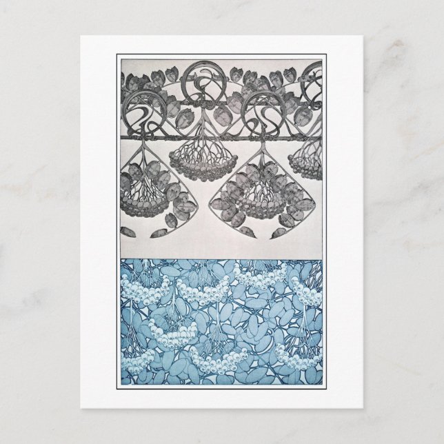 Postal Plantas de estilo Art Nouveau, Mucha (Anverso)