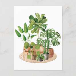 Postal Plantas de Interior Acuarela