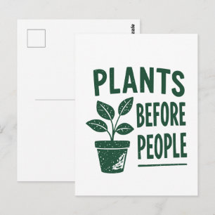 Postal Plantas divertidas antes que las personas Arte de 