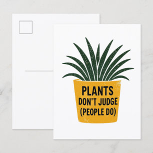 Postal Plantas Divertidas No Juzgan Arte de Sello de Tint
