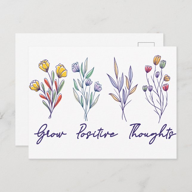 Postal Plantas Florales de Flor Silvestre (Anverso / Reverso)