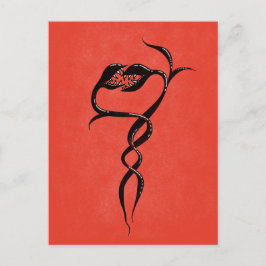 Postal Plantas góticas de serpientes de San Valentín enam