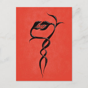 Postal Plantas góticas de serpientes de San Valentín enam