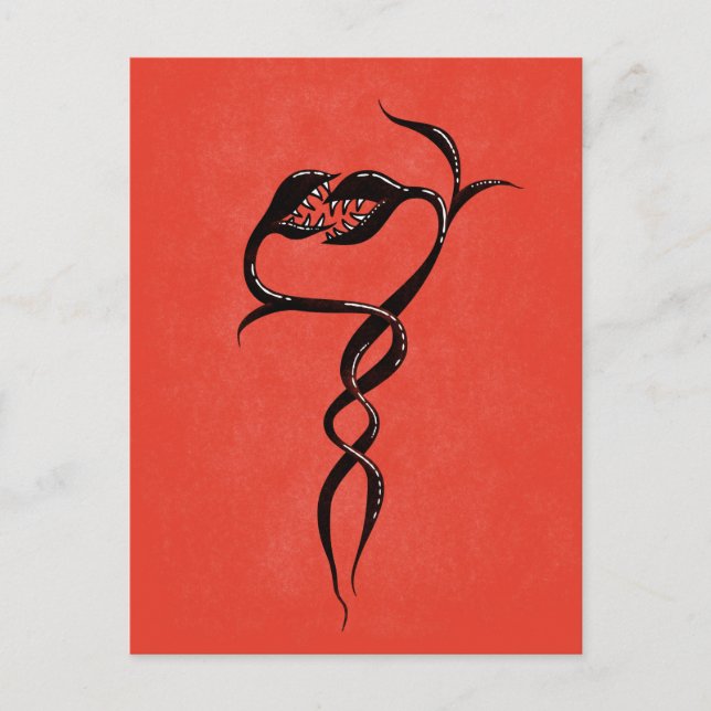 Postal Plantas góticas de serpientes de San Valentín enam (Anverso)