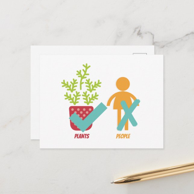 Postal Plantas Sí Personas No (Anverso/Reverso In Situ)