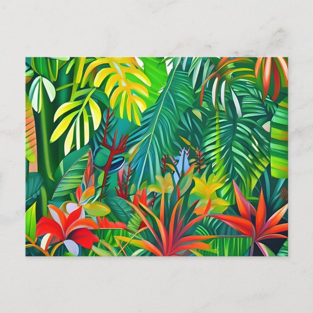 Postal Plantas tropicales Arte (Anverso)