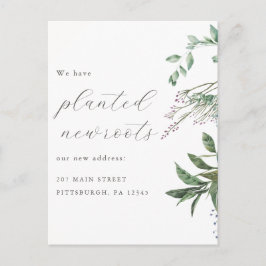 Postal Planted New Roots Wildflower Botánico Mudanza