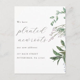 Postal Planted New Roots Wildflower Botánico Mudanza